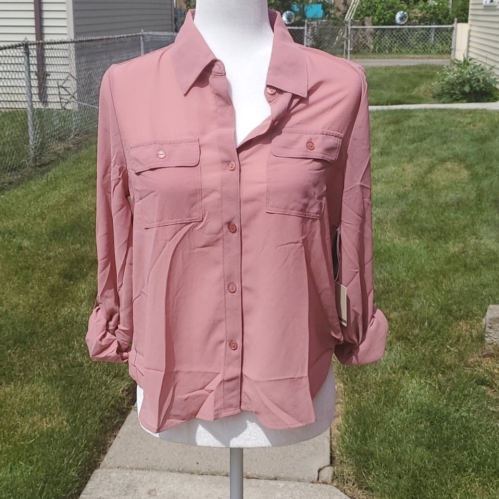 rose buttondown pink sz M Active Usa